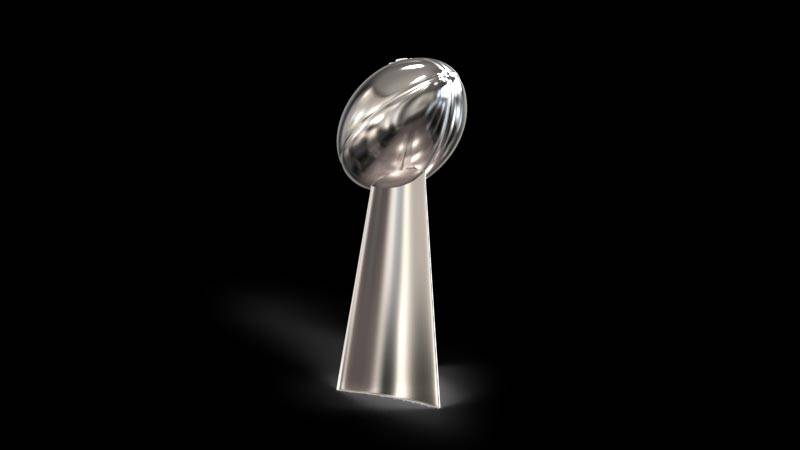 2 Pcs Set LA RAMS 10cm NFL Super Bowl Vince Lombardi Championships Trophy